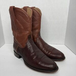 Tecovas The Nash Lizard Cowboy Boots Mens 9 D Brown Bourbon Exotic Western Boo